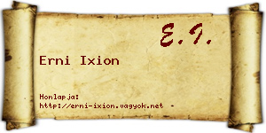 Erni Ixion névjegykártya